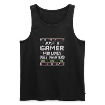 Ugly Christmas Gamer Weihnachten Zocker Gaming - Men's Premium Organic Tank Top - black - Front - Michal (187cm)