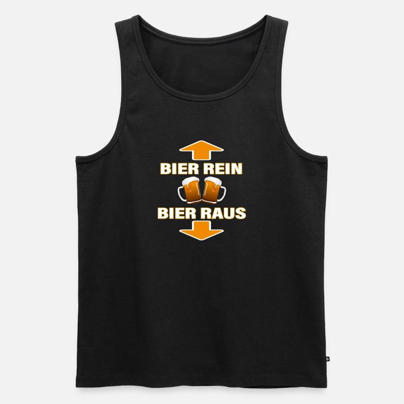 BIER REIN - BIER RAUS - Männer Premium Bio Tank Top - Schwarz