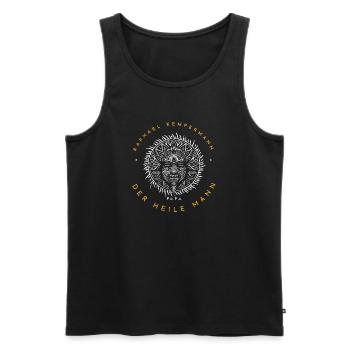 Raphael Kempermann "The Healed Man" - Men's Premium Organic Tank Top - black - Front - AI Model Male 178 light (178cm)