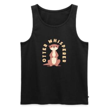 Seeotter Cartoon Flüsterer - Männer Premium Bio Tank Top - Schwarz - Vorne - Michal (187cm)