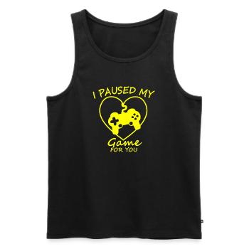 Game break for you neon heart - Men's Premium Organic Tank Top - black - Front - Michal (187cm)