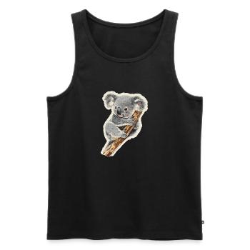 Koala - Männer Premium Bio Tank Top - Schwarz - Vorne - Michal (187cm)