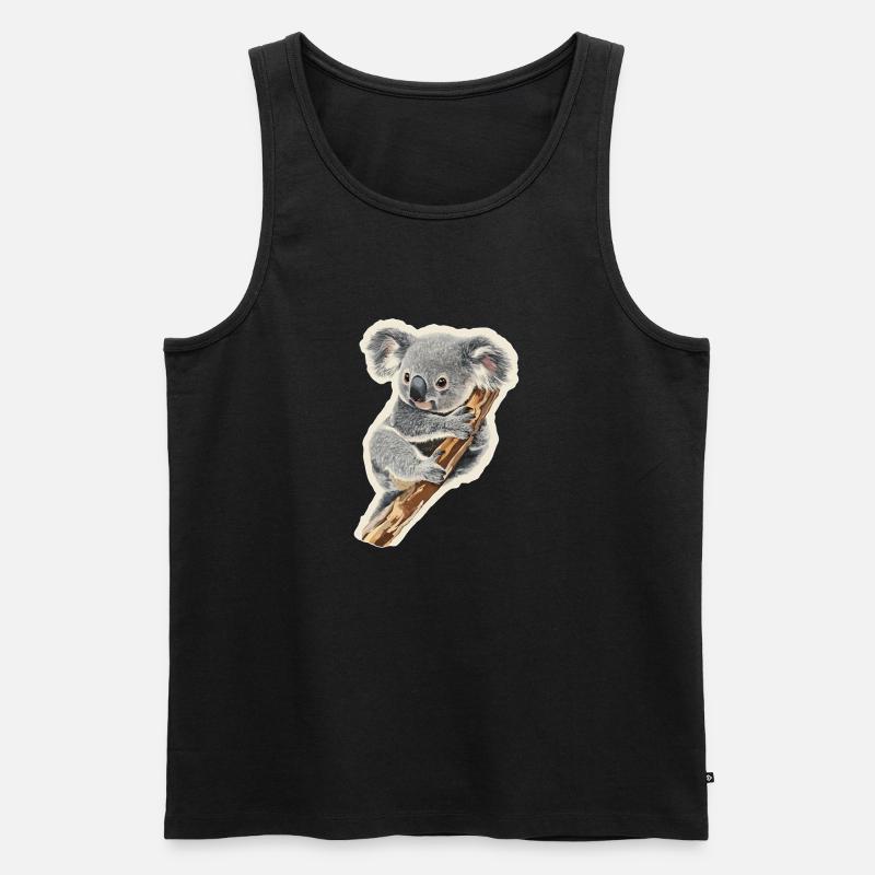 Koala - Männer Premium Bio Tank Top - Schwarz