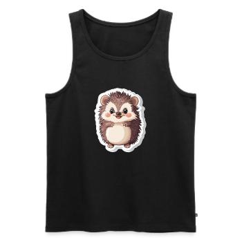Igel - Männer Premium Bio Tank Top - Schwarz - Vorne - AI Model Male 178 light (178cm)