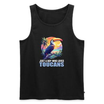 Tukane Tukan - Männer Premium Bio Tank Top - Schwarz - Vorne - Michal (187cm)