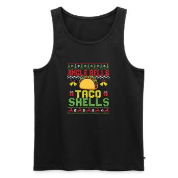 Jingle Bells Taco Shells Funny Holiday - Men's Premium Organic Tank Top - black - Front - AI Model Male 178 light (178cm)