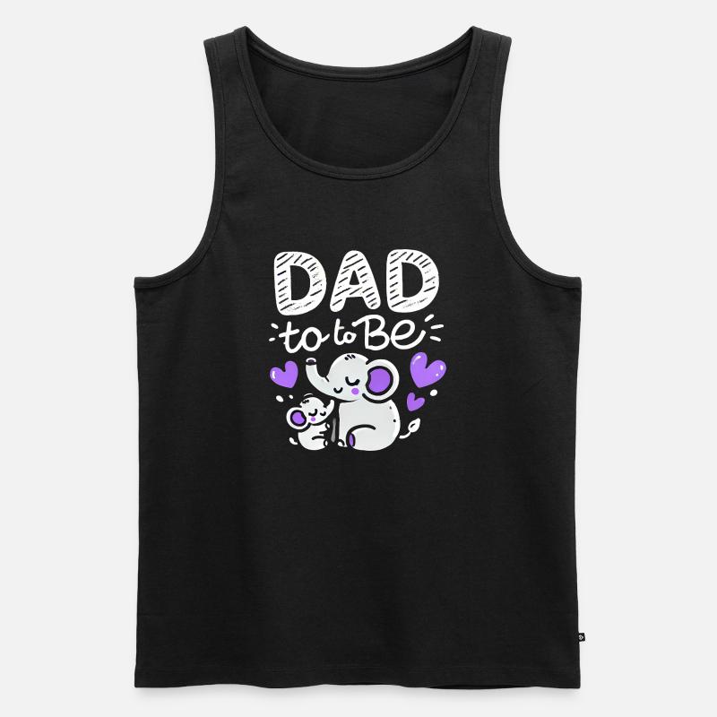 Vater wird Elefant Baby Enthüllung, Väter - Männer Premium Bio Tank Top - Schwarz