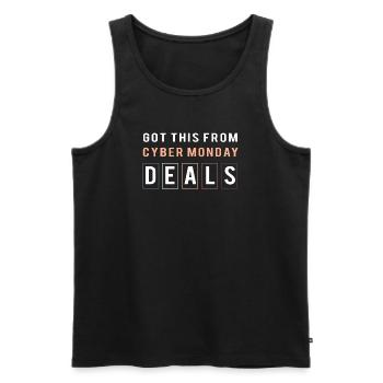 Cyber Monday shopping spree - Men's Premium Organic Tank Top - black - Front - AI Model Male 178 light (178cm)
