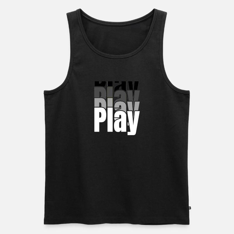 Overlapping Play Typography - Men's Premium Organic Tank Top - black