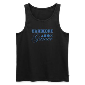 Hardcore Gamer Geometry Blue - Men's Premium Organic Tank Top - black - Front - AI Model Male 178 light (178cm)
