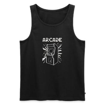 ARCADE Retro Arcade Slot Machine 80s 90s Gamer - Men's Premium Organic Tank Top - black - Front - AI Model Male 178 light (178cm)