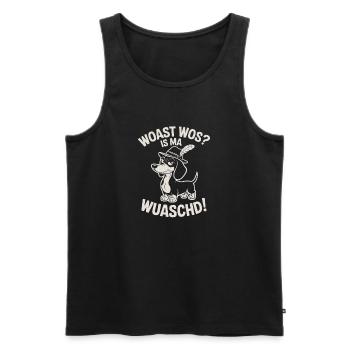 Wau Wos Is Ma Wuaschd - Männer Premium Bio Tank Top - Schwarz - Vorne - Michal (187cm)