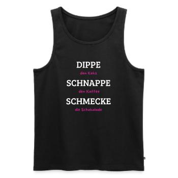 Dippe den Keks Kaffee Schmecke Spruch - Männer Premium Bio Tank Top - Schwarz - Vorne - Michal (187cm)