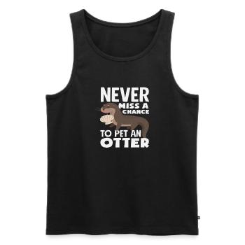 Sea Otter Cartoon Pet An Otter - Men's Premium Organic Tank Top - black - Front - Michal (187cm)