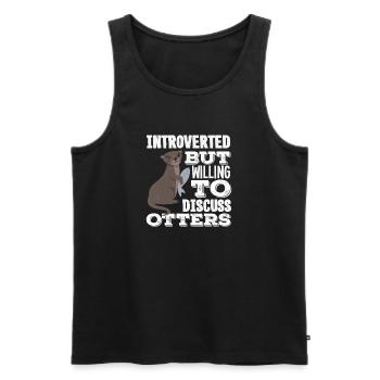 Seeotter Cartoon Introvertiert - Männer Premium Bio Tank Top - Schwarz - Vorne - Michal (187cm)