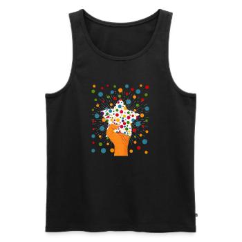 Spotty In Need 2025 Heart Dotty Spots Children - Men's Premium Organic Tank Top - black - Front - AI Model Male 178 light (178cm)