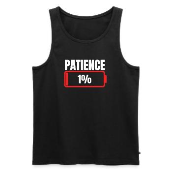 Patience 1 % Sort - Débardeur bio Premium Homme - noir - Devant - Michal (187cm)