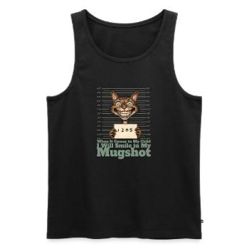 Funny Sarcasm When It Comes to My Child Cat Lover - Men's Premium Organic Tank Top - black - Front - AI Model Male 178 light (178cm)