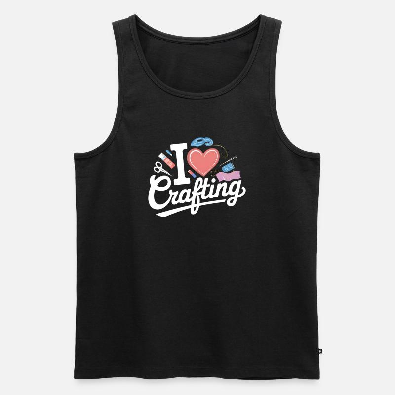 Ich liebe Basteln - Männer Premium Bio Tank Top - Schwarz