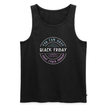 Cyber Monday shopping spree - Men's Premium Organic Tank Top - black - Front - AI Model Male 178 light (178cm)