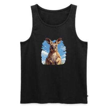 Wallabies Wallaby - Débardeur bio Premium Homme - noir - Devant - AI Model Male 178 light (178cm)