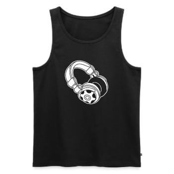 Kopfhörer Silhouette: DJ & Musik Vibes - Männer Premium Bio Tank Top - Schwarz - Vorne - AI Model Male 178 light (178cm)