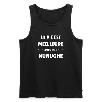 Life is better with a naughty - Men's Premium Organic Tank Top - black - Front - Michal (187cm)