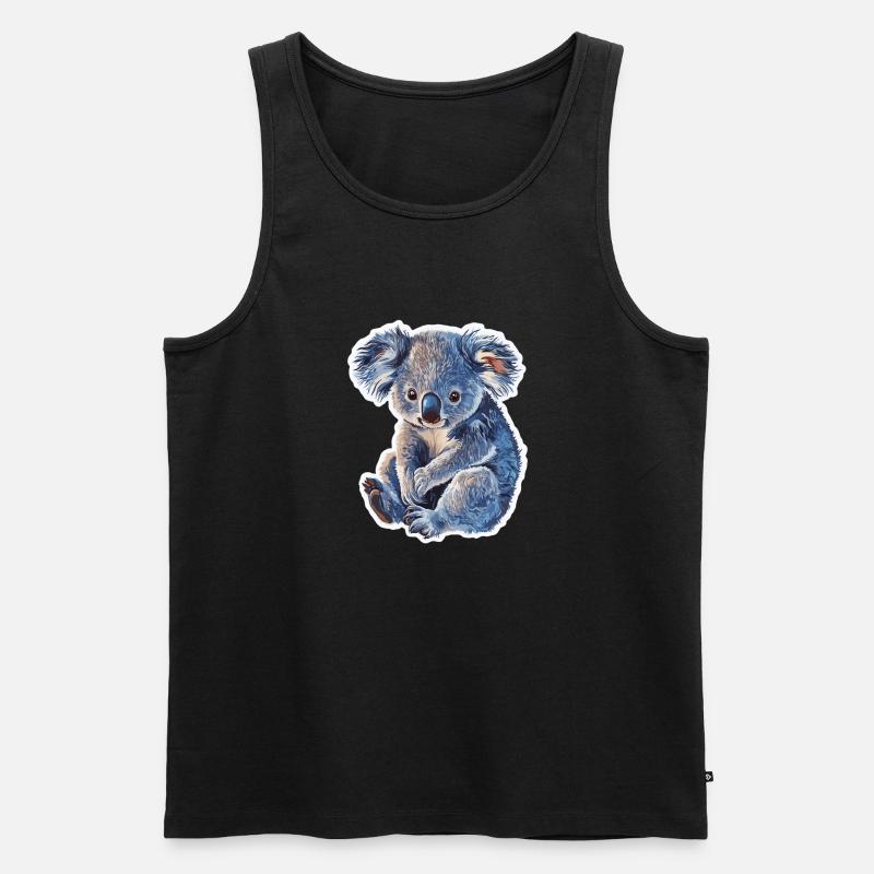 Koala - Männer Premium Bio Tank Top - Schwarz