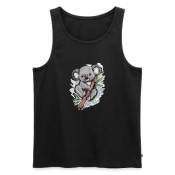 Koala - Männer Premium Bio Tank Top - Schwarz - Vorne - Michal (187cm)