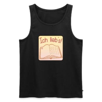 HOBBY BÜCHER LESEN LIEBEN BUCH - Männer Premium Bio Tank Top - Schwarz - Vorne - AI Model Male 178 light (178cm)