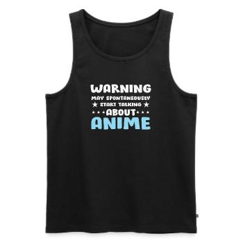 Anime conversation avertissement disant chemise - Débardeur bio Premium Homme - noir - Devant - AI Model Male 178 light (178cm)