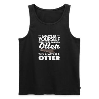Seeotter Cartoon Geschenk - Männer Premium Bio Tank Top - Schwarz - Vorne - Michal (187cm)