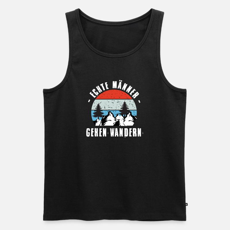 Wandern Sprüche Wanderer Wanderoutfits - Männer Premium Bio Tank Top - Schwarz