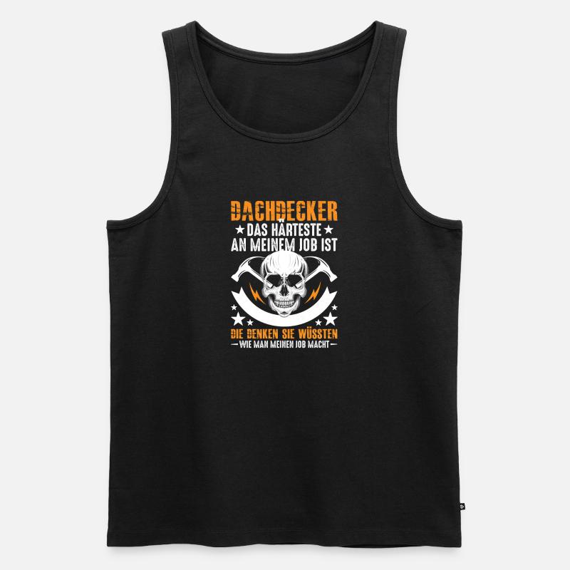 Dachdecker-Das-Harteste - Männer Premium Bio Tank Top - Schwarz