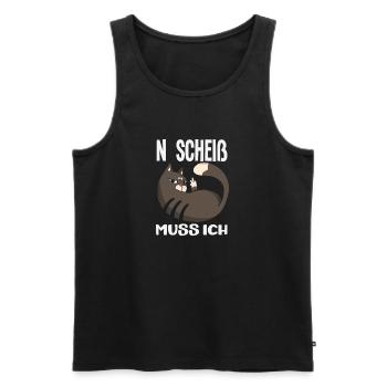 N shit I have to – middle finger - Men's Premium Organic Tank Top - black - Front - Michal (187cm)