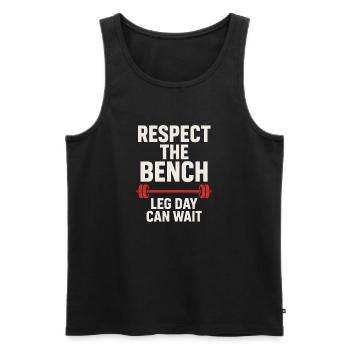 Drôle de développé couché Meme Spot Me Bro Powerlifting - Débardeur bio Premium Homme - noir - Devant - AI Model Male 178 light (178cm)