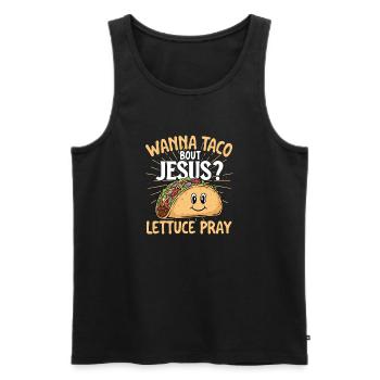 Wanna Taco Bout Jesus Citation drôle - Débardeur bio Premium Homme - noir - Devant - AI Model Male 178 light (178cm)