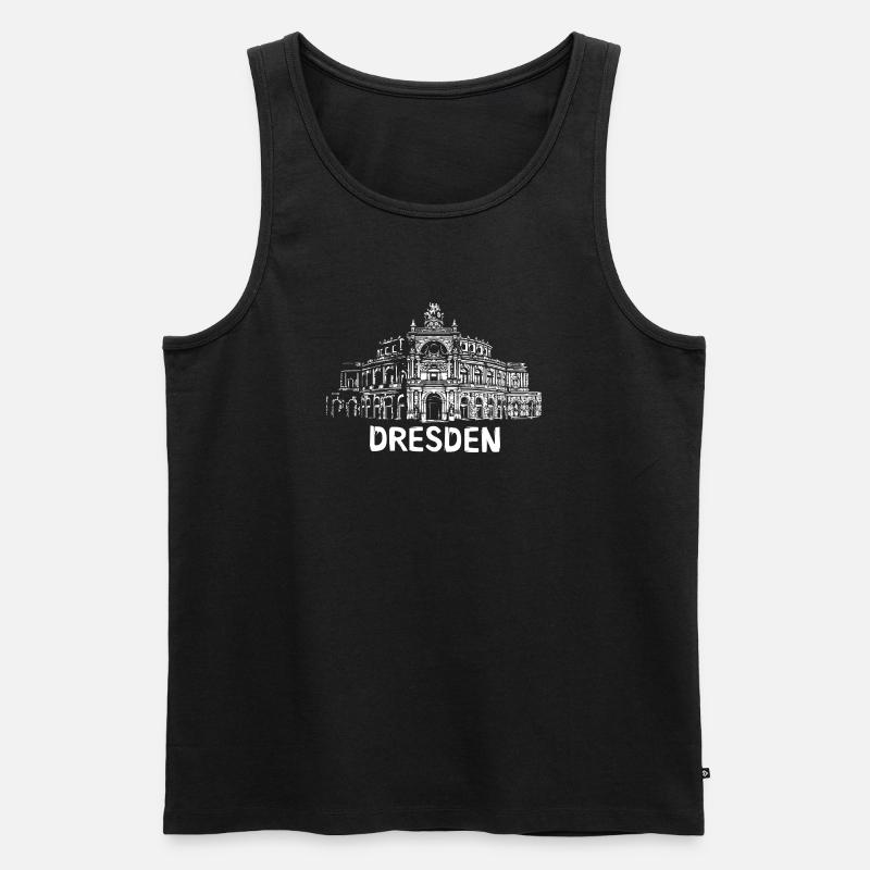 Dresden Semperoper Illustration - Männer Premium Bio Tank Top - Schwarz
