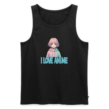  I LOVE ANIME Kawaii Manga Girl Pastell Otaku - Männer Premium Bio Tank Top - Schwarz - Vorne - AI Model Male 178 light (178cm)