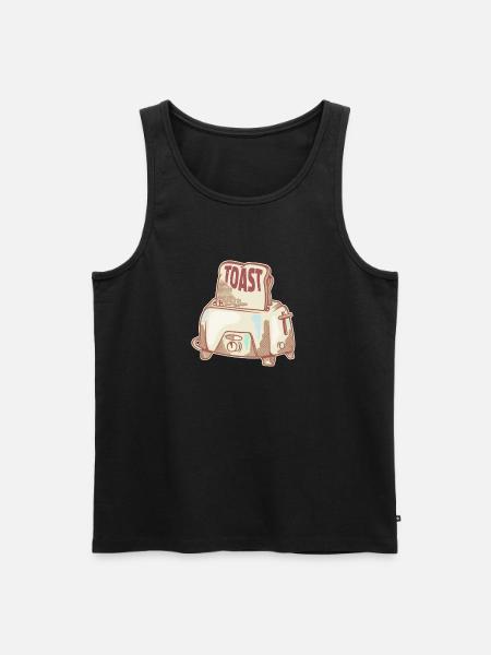Vintage brødrister motiv morgenmad - Herre Premium økologisk tanktop - sort