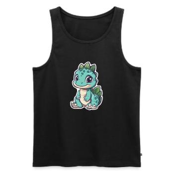 Dinosaure - Débardeur bio Premium Homme - noir - Devant - AI Model Male 178 light (178cm)