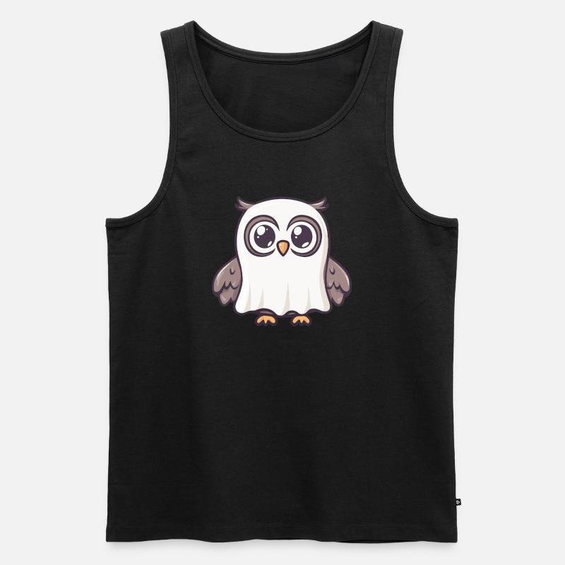 Eule Halloween Geist - Männer Premium Bio Tank Top - Schwarz