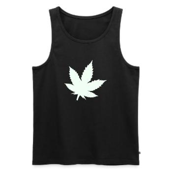 Cannabis Blatt Silhouette Mint - Männer Premium Bio Tank Top - Schwarz - Vorne - AI Model Male 178 light (178cm)