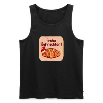 Frohe Weihnachten Hamburg Franzbrötchen - Männer Premium Bio Tank Top - Schwarz - Vorne - Michal (187cm)