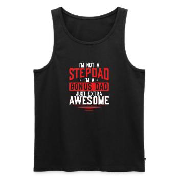 Bonus Dad Stepdad Funny Extra Fantastic - Men's Premium Organic Tank Top - black - Front - AI Model Male 178 light (178cm)