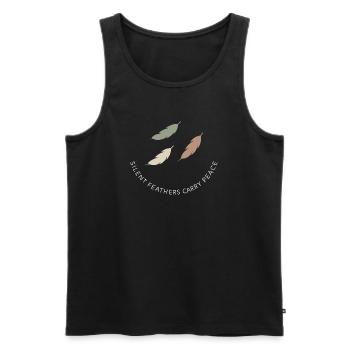 Feather And Dream Boho Festival Spiritual Pattern - Men's Premium Organic Tank Top - black - Front - AI Model Male 178 light (178cm)