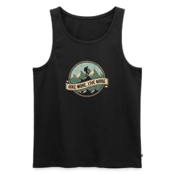 Wandern Vintage Motiv für Bergliebhaber - Männer Premium Bio Tank Top - Schwarz - Vorne - Michal (187cm)