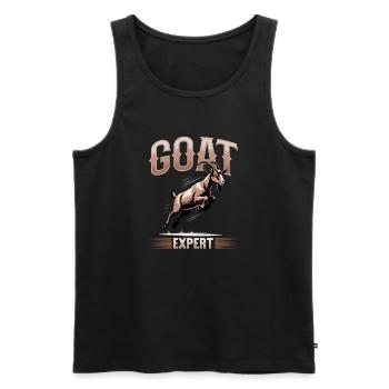 Drôle d’animal de la ferme chèvre - Débardeur bio Premium Homme - noir - Devant - AI Model Male 178 light (178cm)