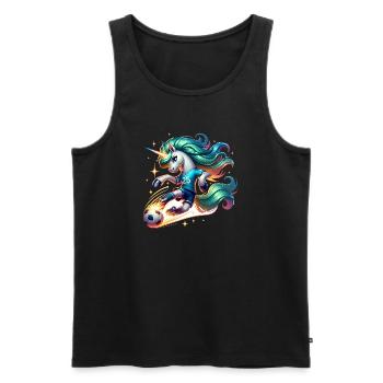 Einhorn Fussball Spielerin 25 Magischer Kick - Männer Premium Bio Tank Top - Schwarz - Vorne - AI Model Male 178 light (178cm)