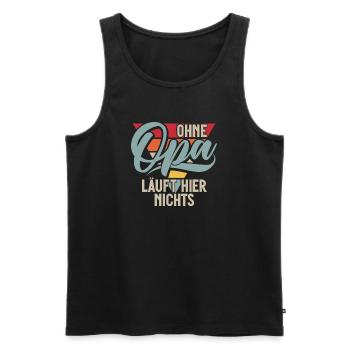 Ohne Opa Läuft Hier Nichts Retro - Männer Premium Bio Tank Top - Schwarz - Vorne - Michal (187cm)